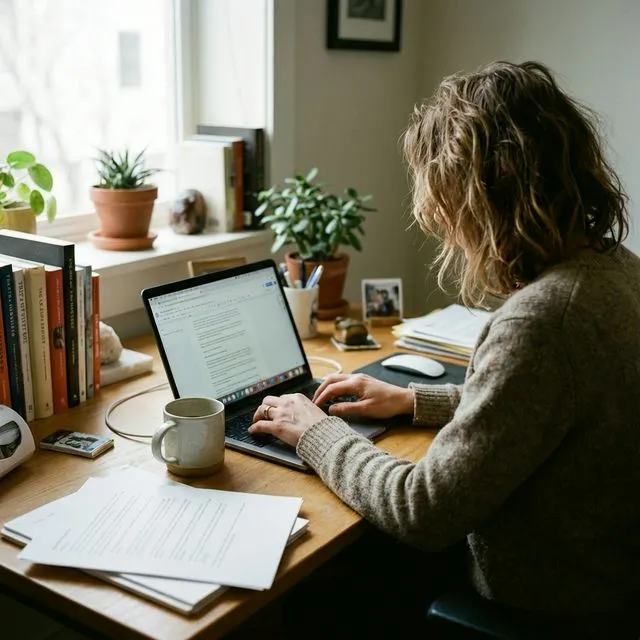 Jessica Moizan - Assistante administrative indépendante travaillant sur ordinateur